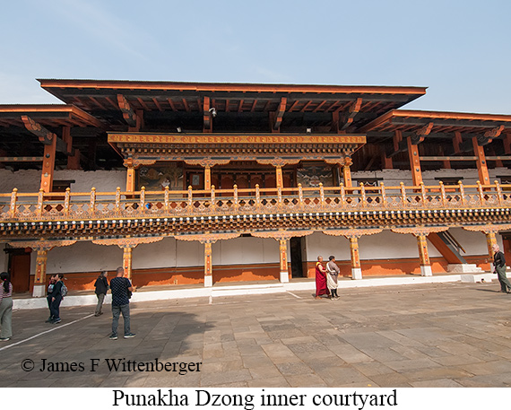 Courtyard inside Punakha Dzong - © James F Wittenberger and Exotic Birding LLC