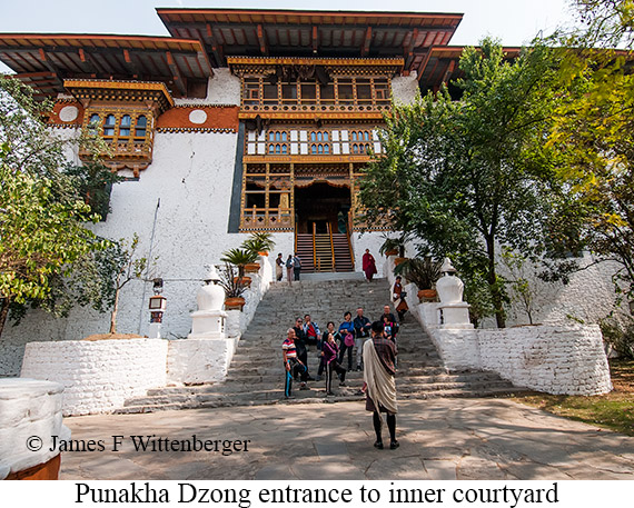 Entrance to inner courtyard of Punakha Dzong - © James F Wittenberger and Exotic Birding LLC