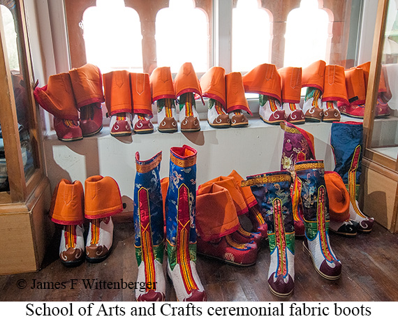 Ceremonial fabric boots made at School of Arts and Crafts - © James F Wittenberger and Exotic Birding LLC
