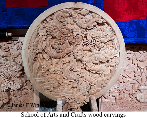 Wood carvings made at School of Arts and Crafts - © James F Wittenberger and Exotic Birding LLC