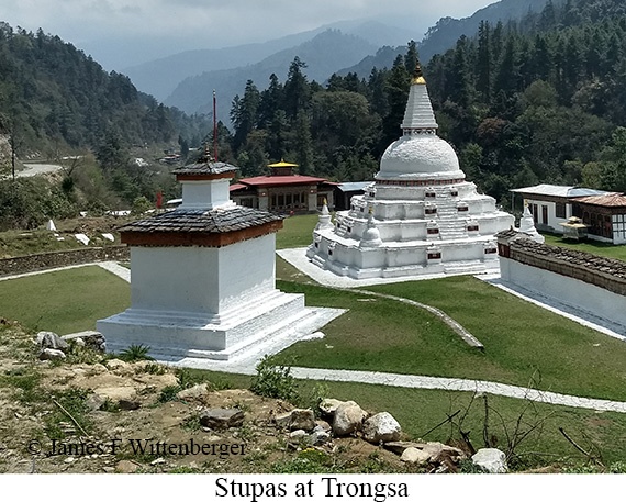 Stupas at Trongsa - © James F Wittenberger and Exotic Birding LLC