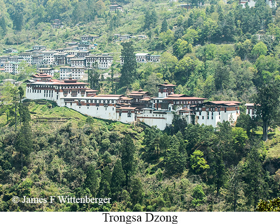 Trongsa Dzong - © James F Wittenberger and Exotic Birding LLC